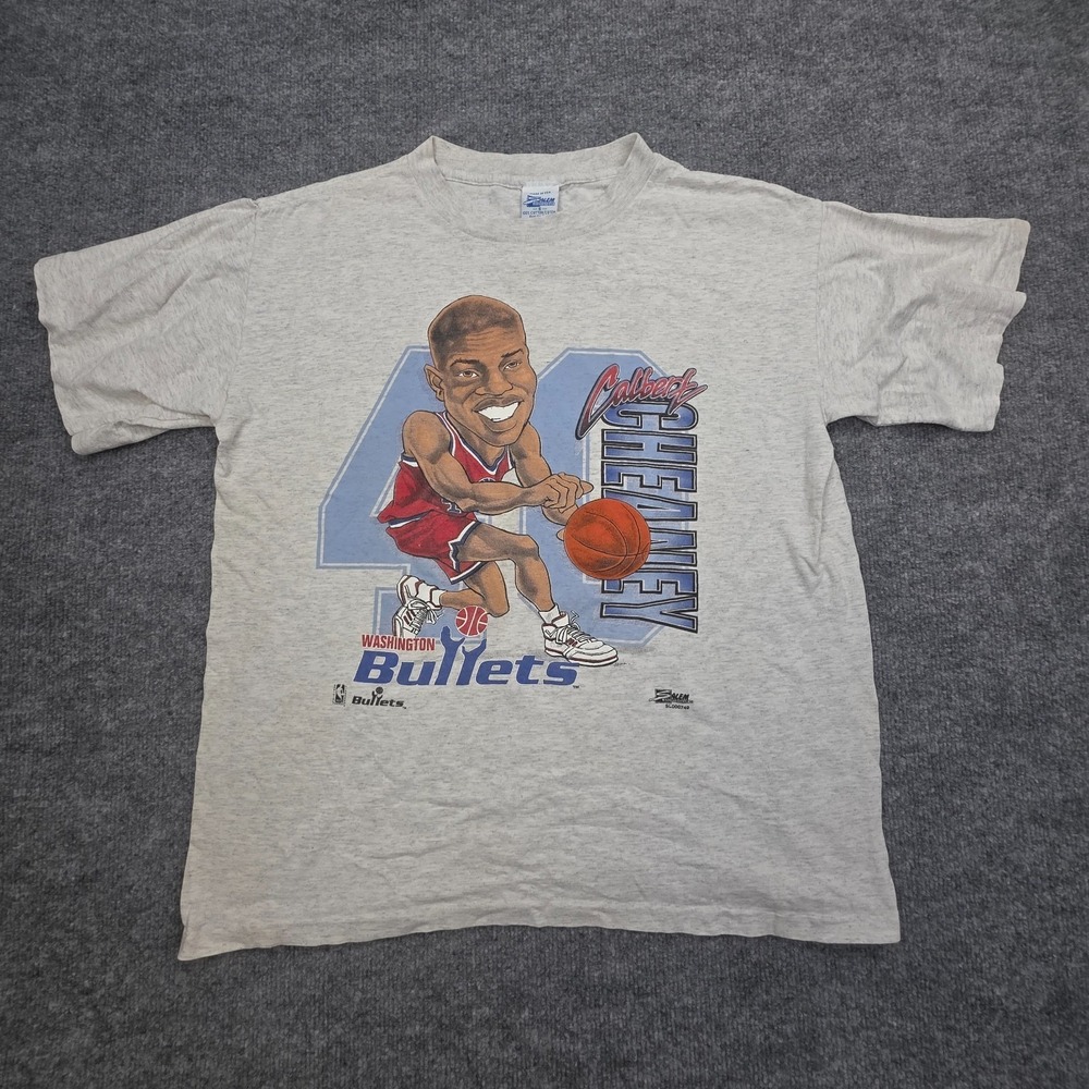 Vintage Calbert Cheaney Washington Bullets #40 Salem Caricature Shirt 90s SMALL